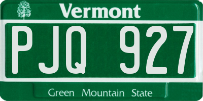 VT license plate PJQ927