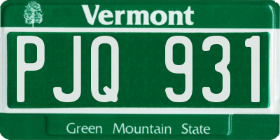 VT license plate PJQ931