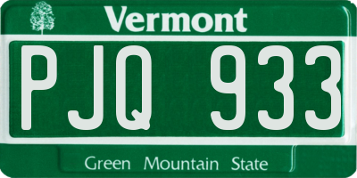 VT license plate PJQ933