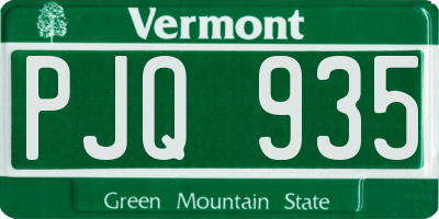 VT license plate PJQ935