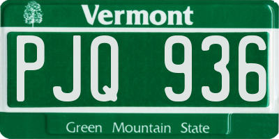 VT license plate PJQ936