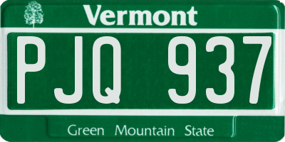 VT license plate PJQ937