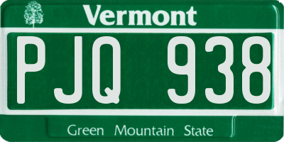 VT license plate PJQ938