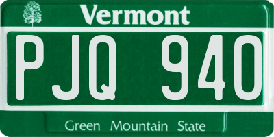 VT license plate PJQ940