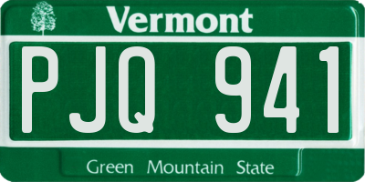 VT license plate PJQ941
