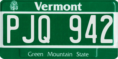 VT license plate PJQ942