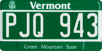 VT license plate PJQ943