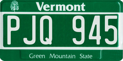 VT license plate PJQ945