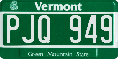 VT license plate PJQ949