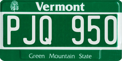VT license plate PJQ950