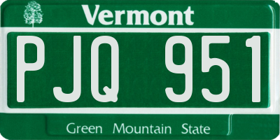 VT license plate PJQ951