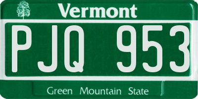 VT license plate PJQ953