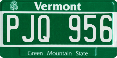 VT license plate PJQ956