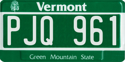 VT license plate PJQ961