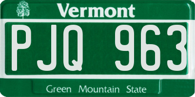 VT license plate PJQ963