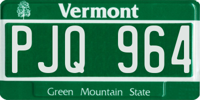 VT license plate PJQ964