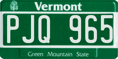 VT license plate PJQ965