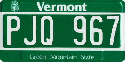VT license plate PJQ967
