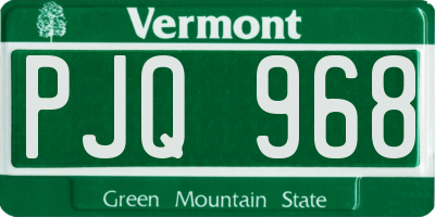VT license plate PJQ968