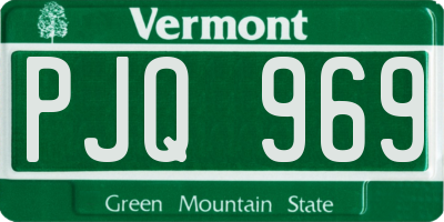 VT license plate PJQ969