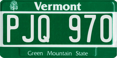 VT license plate PJQ970