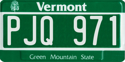 VT license plate PJQ971