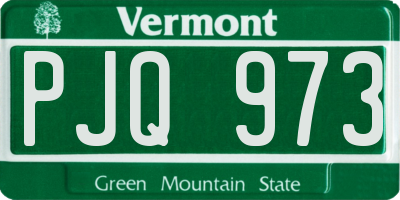 VT license plate PJQ973