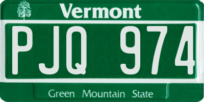 VT license plate PJQ974