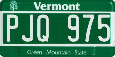 VT license plate PJQ975