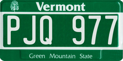 VT license plate PJQ977