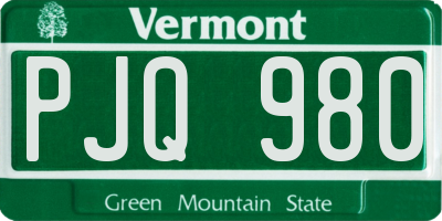 VT license plate PJQ980