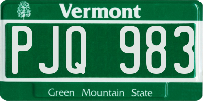 VT license plate PJQ983