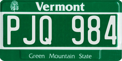 VT license plate PJQ984