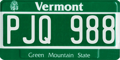 VT license plate PJQ988