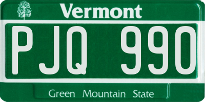 VT license plate PJQ990
