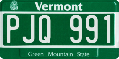 VT license plate PJQ991