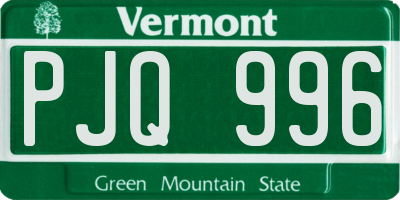 VT license plate PJQ996