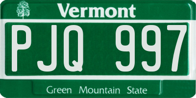 VT license plate PJQ997