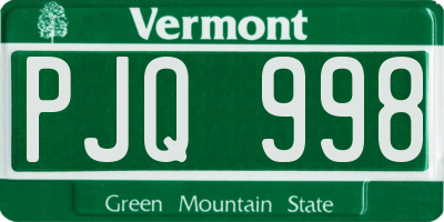 VT license plate PJQ998