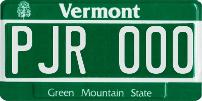 VT license plate PJR000