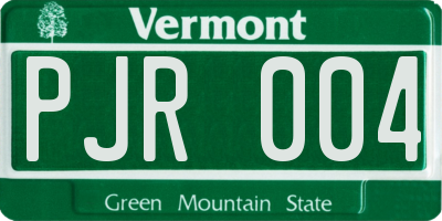 VT license plate PJR004