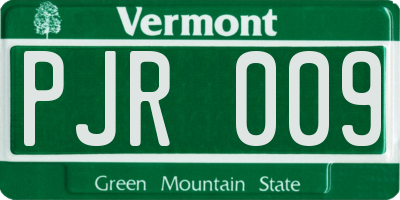 VT license plate PJR009