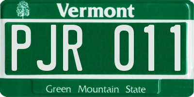 VT license plate PJR011