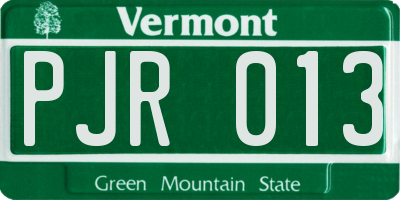 VT license plate PJR013