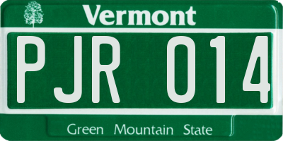VT license plate PJR014