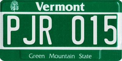 VT license plate PJR015