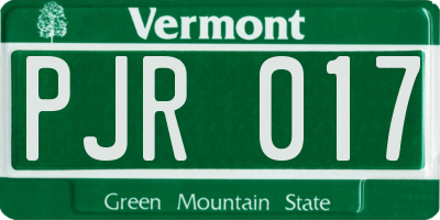 VT license plate PJR017
