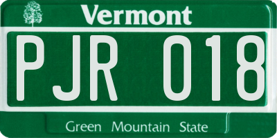 VT license plate PJR018