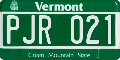 VT license plate PJR021