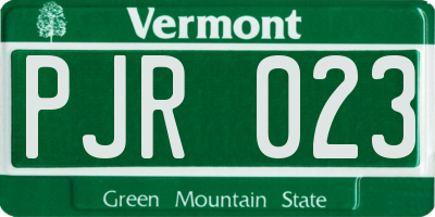 VT license plate PJR023